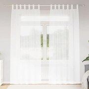 vidaXL Κουρτίνες με κουρτίνες 2 pcs Λευκό 140 x 260 εκ. Πολυεστέρας