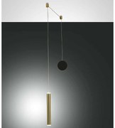 Φωτιστικό Οροφής Prado 3685-41-209 Φ4x31cm Dim Led 720lm 6,5W Black-Brass Fabas Luce