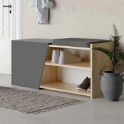 Megapap Παπουτσοθήκη Fiona Ανθρακί - Φυσικό Οξιάς 104x37x47εκ.