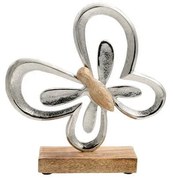 ΔΙΑΚΟΣΜΗΤΙΚΟ ΑΛΟΥΜΙΝΙΟΥ Fylliana Butterfly 869 ΜΕ ΞΥΛΙΝΗ ΒΑΣΗ ΑΣΗΜΙ ΧΡΩΜΑ 20x5x22εκ