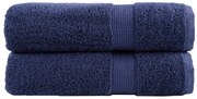 vidaXL Πετσέτες Μπάνιου Premium SOLUND 2 Τεμ Μπλε 100x150εκ 600γρ/μ²