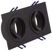 Σποτ Χωνευτό Διπλό VK/03014G/2/B 17,6x9,3x2,8cm 2xGU10 35W Black VKLed Ορθογώνιο