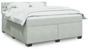 Κρεβάτι Boxspring με Στρώμα Ανοιχτό Γκρι 180x200 εκ. Βελούδινο