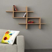 Ραφιέρα τοίχου Halic Megapap χρώμα φυσικό οξιάς 150x22x82εκ.