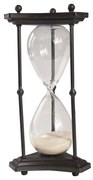 Artekko Artekko Hourglass Κλεψύδρα Διακοσμητική σε Μεταλλική Βάση Μαύρη με Μπεζ Άμμο (19.1x19.1x41.9)cm 36882-TAN