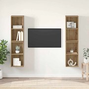 vidaXL Τηλεοπτική Κάβα Τοίχου 4 pcs Χειροποίητη δρυς 37 x 37 x 72 εκ