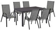 Σετ κήπου Τραπεζαρία HM11520.01 7 τεμ Γκρί με Τραπέζι 150x90x75 εκ. &amp; 6 Καρέκλες Textline