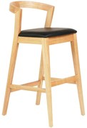 Σκαμπό Bar Nami HM9952.01 47,5x59x102,5cm Oak-Black Rubberwood,Pu