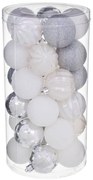 Χριστουγεννιάτικες Μπάλες (Σετ 30τμχ) A-S White/Silver 129157AB
