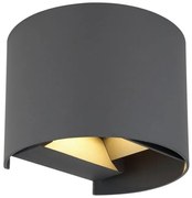 Απλίκα Φωτιστικό Τοίχου 2xLED 3W IP54 616Lm Up Down Veronika 34168R Globo Lighting-34168R-Ανθρακί 34168R