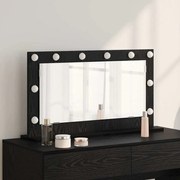 vidaXL Καθρέφτης Vanity με LED Φώτα Μαύρο Δρυς 80x45x18 εκ.