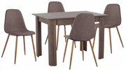 Τραπεζαρία HM11617.03 (Σετ 5τμχ) 110x80x77 Brown 4 Θέσεων