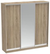 Ντουλάπα τριφυλλη συρόμενη με καθρέφτη Aparador I μελαμίνη σε sonoma απόχρωση 240x60x240εκ 240x60x240 εκ.