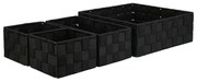 Καλάθια Αποθήκευσης (Σετ 4τμχ) Estia Μαύρο 02-28213
