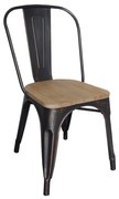 Καρέκλα Relix Wood Antique Black Ε5191W,10N 45Χ51Χ85 cm Metal,Wood