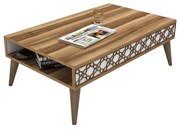 Τραπέζι Σαλονιού HM9499.04 105x60x36,6cm Walnut-White Μελαμίνη