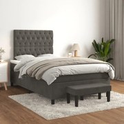 ΚΡΕΒΑΤΙ BOXSPRING ΜΕ ΣΤΡΩΜΑ ΣΚΟΥΡΟ ΓΚΡΙ 120X200 ΕΚ. ΒΕΛΟΥΔΙΝΟ 3138014