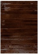 Δερμάτινο Χειροποίητο Χαλί Skin Stripes Dark Brown