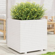 vidaXL Ζαρντινιέρα Κήπου Λευκή 70x70x72,5 εκ. από Μασίφ Ξύλο Πεύκου