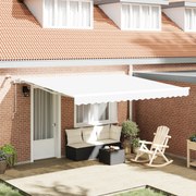 vidaXL Αυτόματη Ανασυρόμενη Τέντα με LED Λευκή 400x350 cm