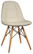 ZITA PLUS Καρέκλα Τραπεζαρίας Ξύλινη 4τμχ Amanta Cream PU 44x54x43-83εκ. 44X54X43-83εκ.10.0080.S