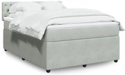 vidaXL Κρεβάτι Boxspring με Στρώμα Ανοιχτό Γκρι 160x200 εκ. Βελούδινο