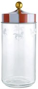 Βάζο Αποθήκευσης Circus MW30/150  1,5L  Γυάλινο Με Καπάκι White-Red  Alessi Metal, Glass