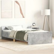 vidaXL Πλαίσιο Κρεβατιού Γκρι Σκυροδέματος 90x200 εκ. Επεξεργ. Ξύλο