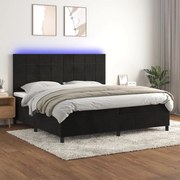 ΚΡΕΒΑΤΙ BOXSPRING ΜΕ ΣΤΡΩΜΑ &amp; LED ΜΑΥΡΟ 200X200 ΕΚ. ΒΕΛΟΥΔΙΝΟ 3136145