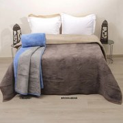 Κουβέρτα Δίχρωμη Polycotton Ciel-Grey Viopros Μονό 160x220cm Acrylic, Polyester