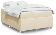 vidaXL Κρεβάτι Boxspring με Στρώμα Κρεμ 140x200 εκ. Υφασμάτινο