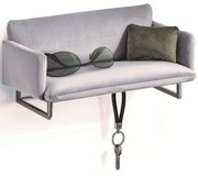 Κρεμάστρα Με Ράφι Couch 300126 35,5x15,2x15,2cm Multi Philippi Ατσάλι,Βελούδο