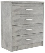 Συρταριέρα OLYMPUS pakoworld με 4 συρτάρια χρώμα antique ανθρακί 80x40x95εκ