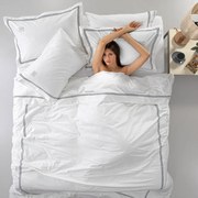 Σεντόνια Nice (Σετ 4τμχ) White-Anthracite Guy Laroche King Size 270x280cm 100% Βαμβακοσατέν