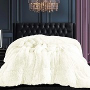 Γούνινο Κουβερτοπάπλωμα Μονό (170x220) Silk Fashion Malliaro Ivory