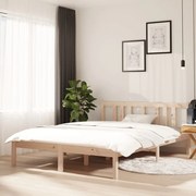 vidaXL Πλαίσιο Κρεβατιού 135 x 190 εκ. από Μασίφ Ξύλο Double