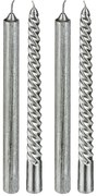 Κεριά Για Κηροπήγιο 25εκ. (Σετ 4τμχ) A-S Glitter Tap Silver 129849AR