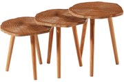 Τραπεζάκια Βοηθητικά Tuval (Σετ 3Τμχ) 230TVL1703 40x40x37/42/47cm Walnut