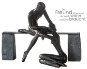 Γλυπτό Ζευγάρι 'Freundschaft' Μοτίβο Ζευγαριού Πολυρεζίνη Μπρονζέ 15x28x21.5cm