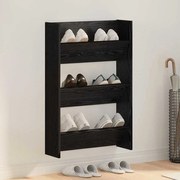 vidaXL Ντουλάπα Παπουτσιών με ράφι Μαύρη Οξυά 60 x 18 x 90 εκ