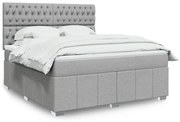 vidaXL Κρεβάτι Boxspring με Στρώμα Ανοιχτό Γκρι 180x200 εκ. Υφασμάτινο