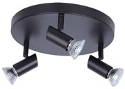 Σποτ Φωτιστικό Οροφής 3XGU10 μεταλλικό 9077-3Φ Inlight-9077-3Φ-Μαύρο-Μαύρο 9077-3Φ-Μαύρο