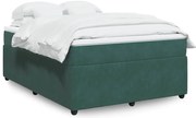 vidaXL Κρεβάτι Boxspring με Στρώμα Σκούρο Πράσινο 140x190εκ. Βελούδινο