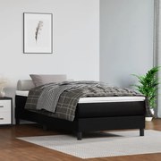 vidaXL Κρεβάτι Boxspring με Στρώμα Μαύρο 80 x 200 εκ. Συνθετικό Δέρμα