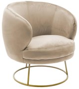 Πολυθρόνα Rony βελούδο μπεζ-χρυσό 78x75x82εκ 78x75x82 εκ.
