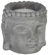 Βούδας Διακοσμητικός Με Κερί Citronella 07.155302 13,5X13cm Grey Ceramic