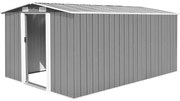 vidaXL Αποθήκη Κήπου Γκρι 257 x 392 x 181 εκ. από Μέταλλο