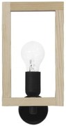 Φωτιστικό Τοίχου-Απλίκα Sam 31-1261 30x15x13cm E27 Natural-Black Heronia Μέταλλο,Ξύλο