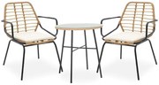 Σετ κήπου Τραπεζαρίας Gaus-Naoki C369 σετ 3τεμ μέταλλο μαύρο pe φυσικό