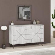 Μπουφές μελαμίνης Dune Megapap χρώμα λευκό αντικέ 123x35x77,4εκ.-GP037-0008,1